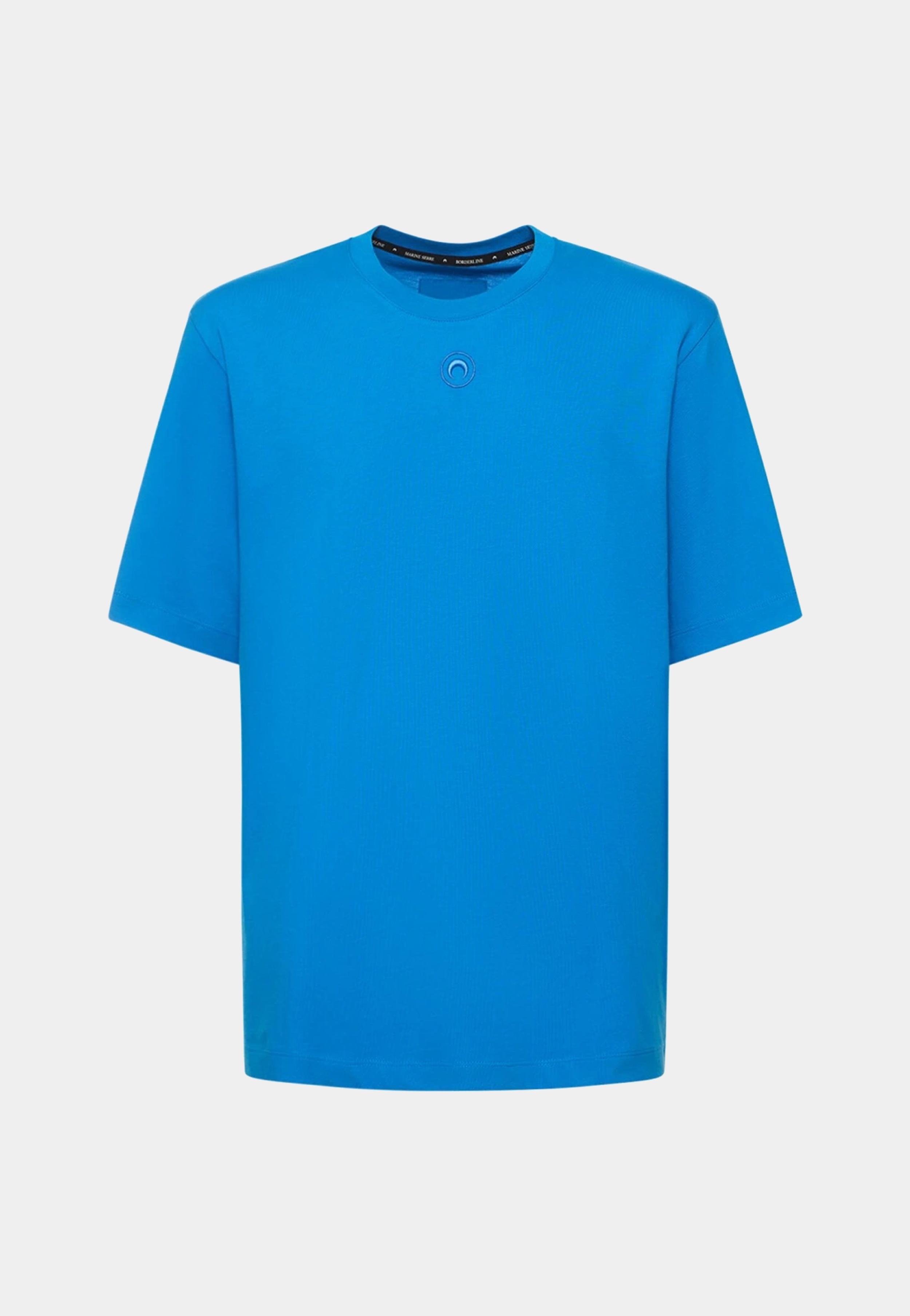 Marine Serre Organic Cotton Jersey Plain T-Shirt 1471-Bl50 Blue