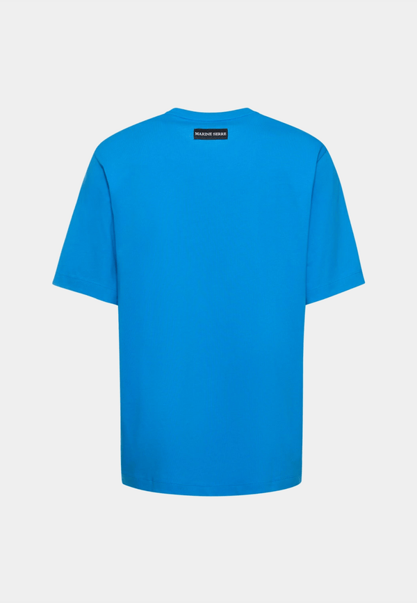 Marine Serre Organic Cotton Jersey Plain T-Shirt 1471-Bl50 Blue