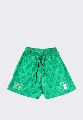 Nigeria X Brazil Football Shorts Green