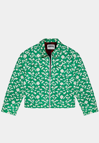 Ashluxe Pixel Denim Jacket Green