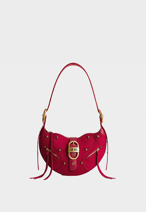 Jw Pei Tessa Suede Shoulder Bag - Deep Magenta