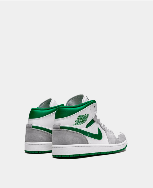 Air Jordan 1 Mid Se White/Pine Green/Smoke Grey