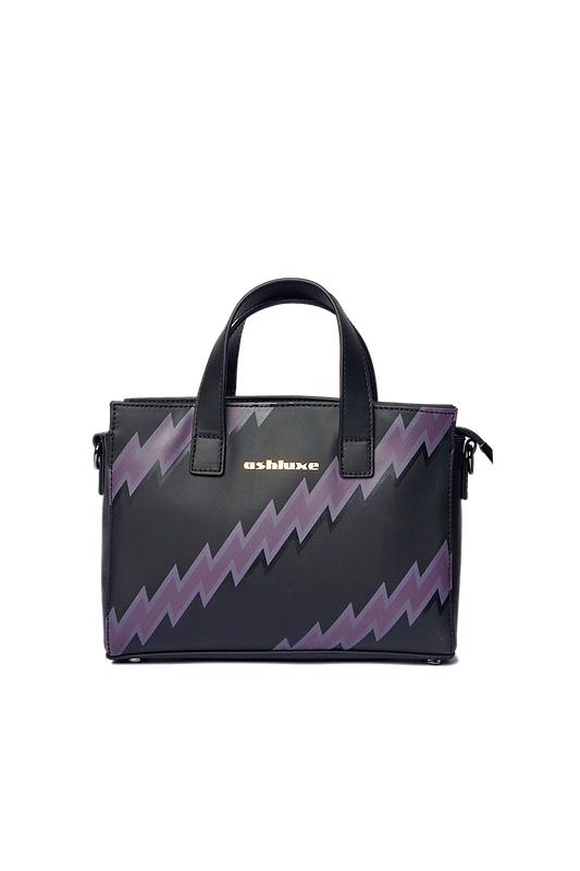ZigZag Leather Mini Bag - Black/Purple