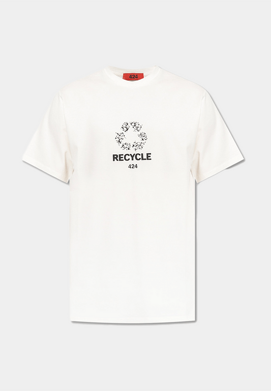 424 02 Printed Crew Neck T-Shirt Regular Fit - White