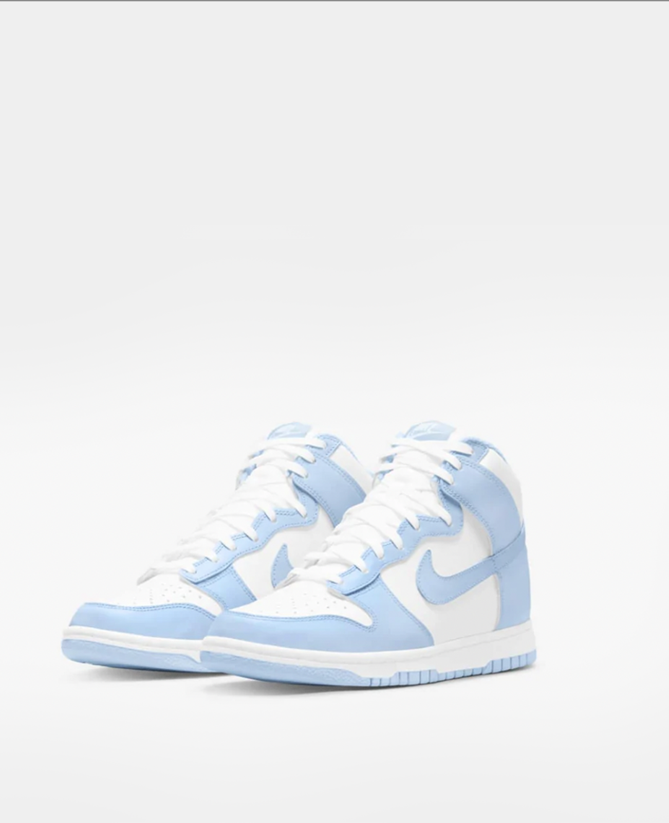 Light blue and white nikes top