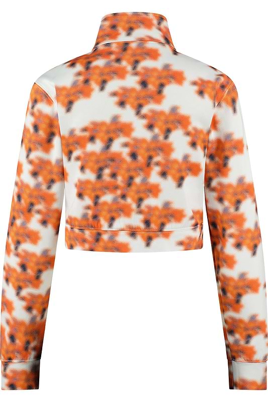 Ashluxe Female Printed Track Jacket Orange Flower Aop