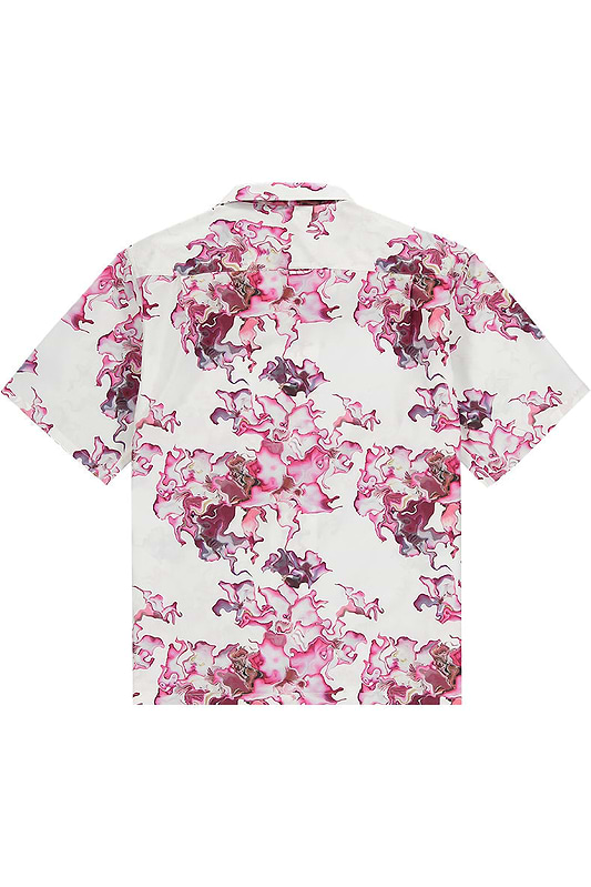 Ashluxe Men's Flower Printed. Bowling Shirt - Pink