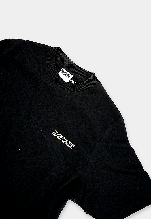 County Marcelo Tempera Cross Over T-Shirt Black White