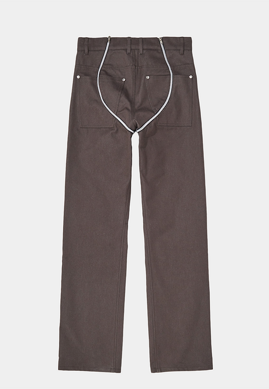 Gmbh Woven Trousers WithDouble Zip Brown