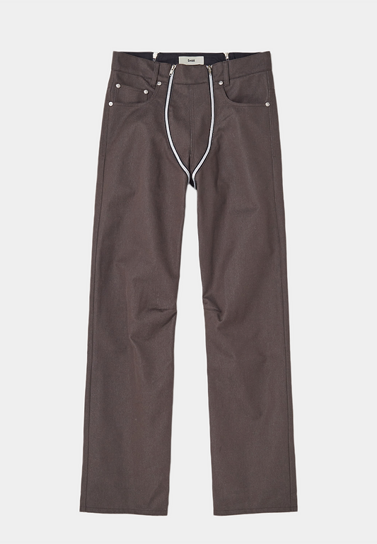 Gmbh Woven Trousers WithDouble Zip Brown