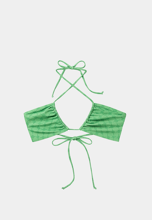 DAILY PAPER Pinto Bikini Top - Absinth Green Monogram