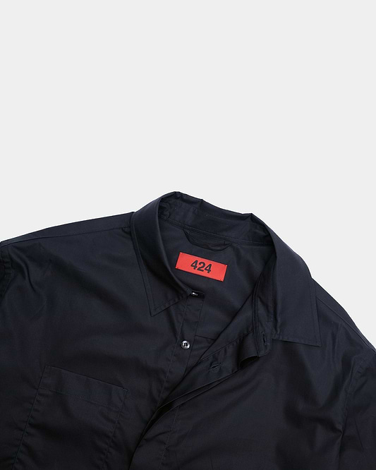 424 Camicia Uomo Ricamata T-Shirt - Black