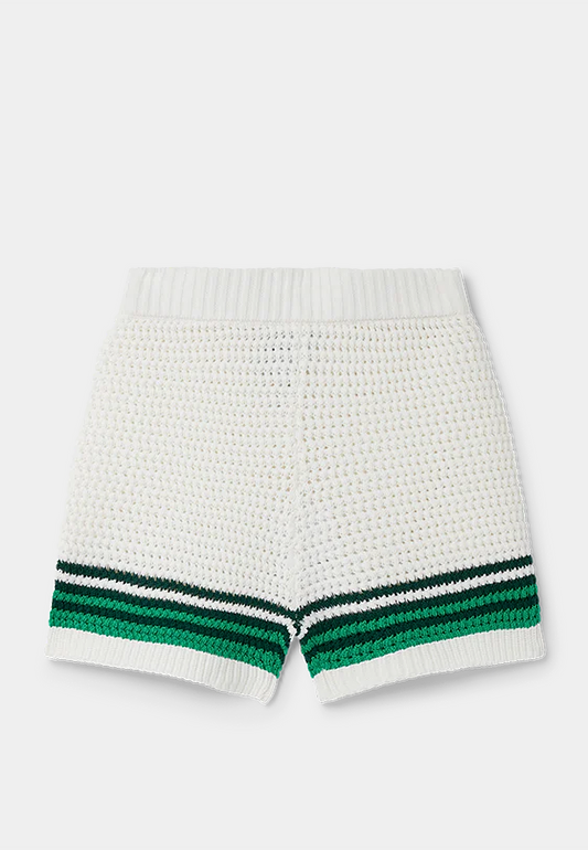 CASABLANCA Tennis Textured Shorts - Green/White
