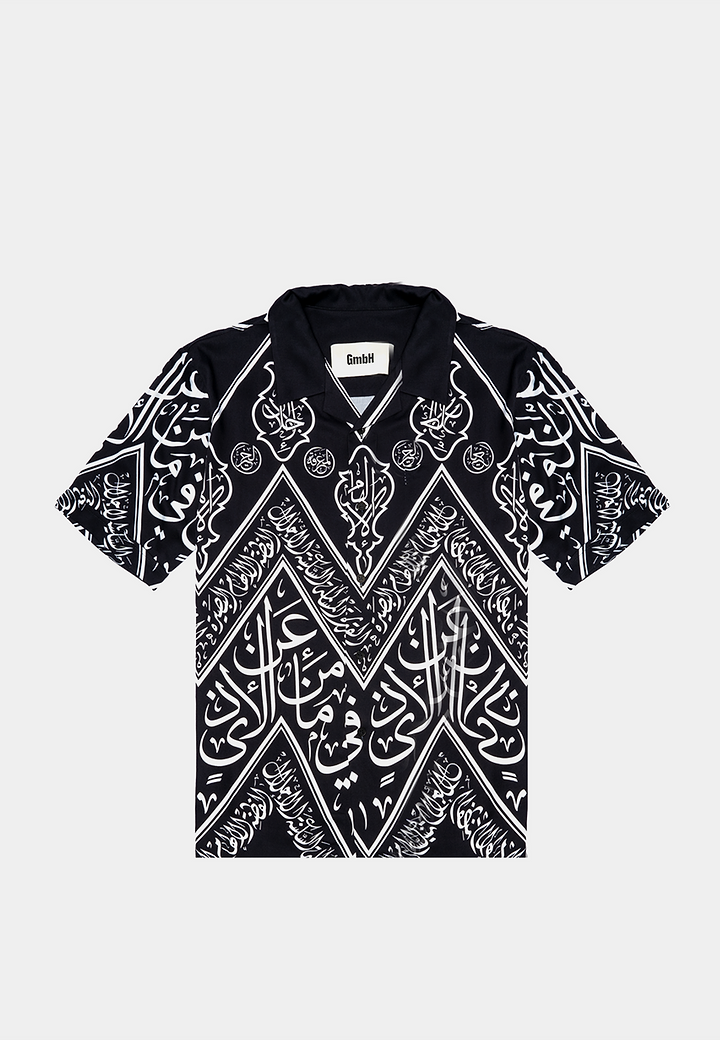 Gmbh Bowling Shirt Aw22 Kufic Print Black White