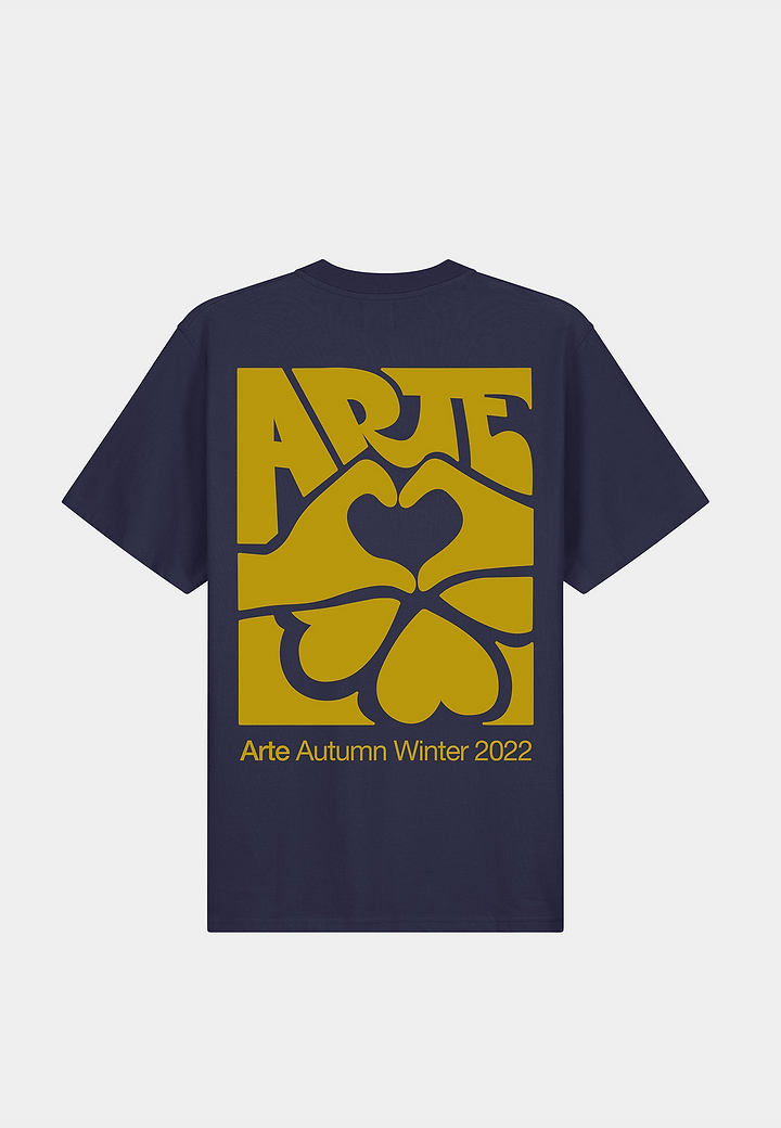 Arte Turner Back Print Diels T-Shirt Navy