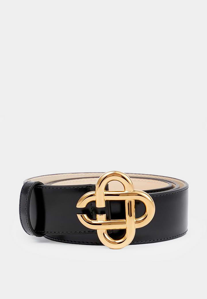 Casablanca Leather / Brass Black Belt