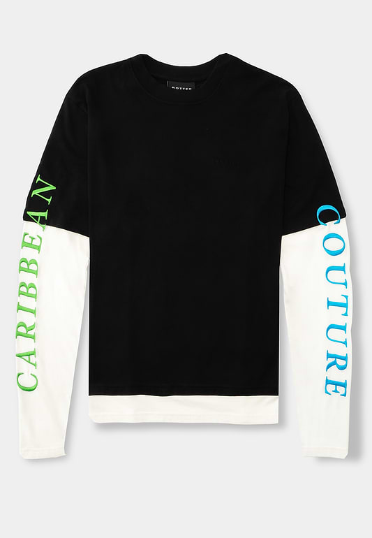 T-Shirt Doublelayer Botter Caribbean Couture Black Off White