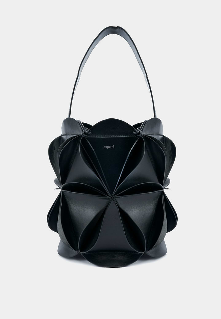 Coperni Calf Origami Leather Bag - Black