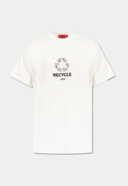 424 02 Printed Crew Neck T-Shirt Regular Fit - White