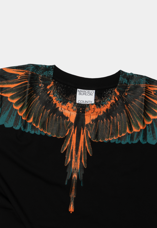 Marcelo County Icon Wings Regular T-Shirt Black Orange