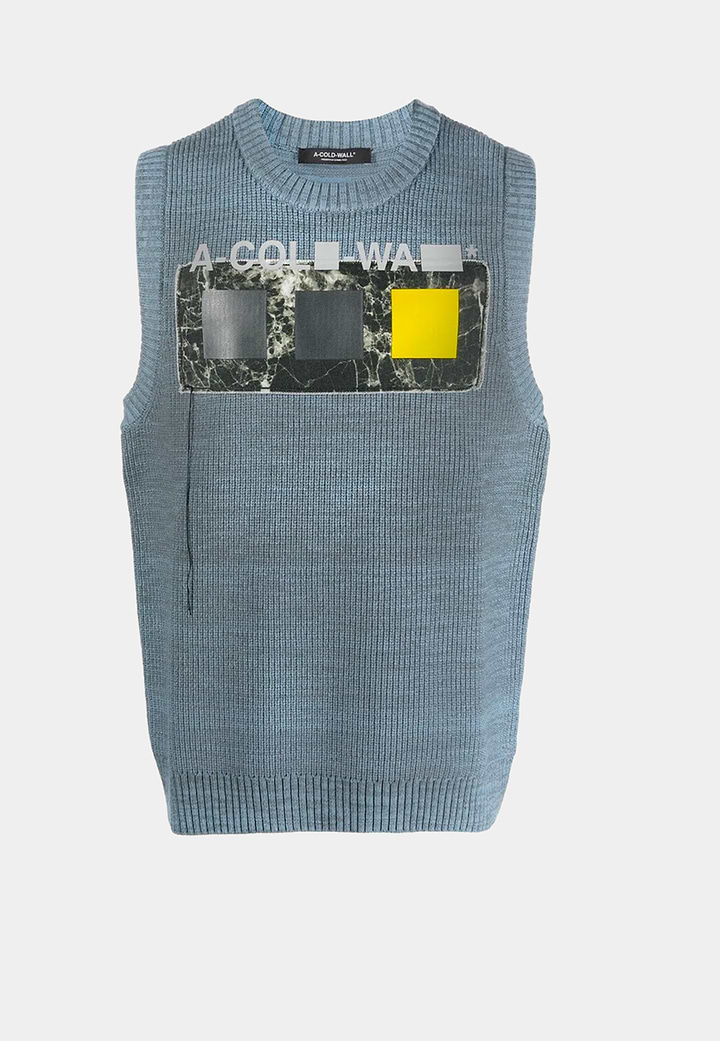 A Cold Wall Cubist Knitted Gilet Blue