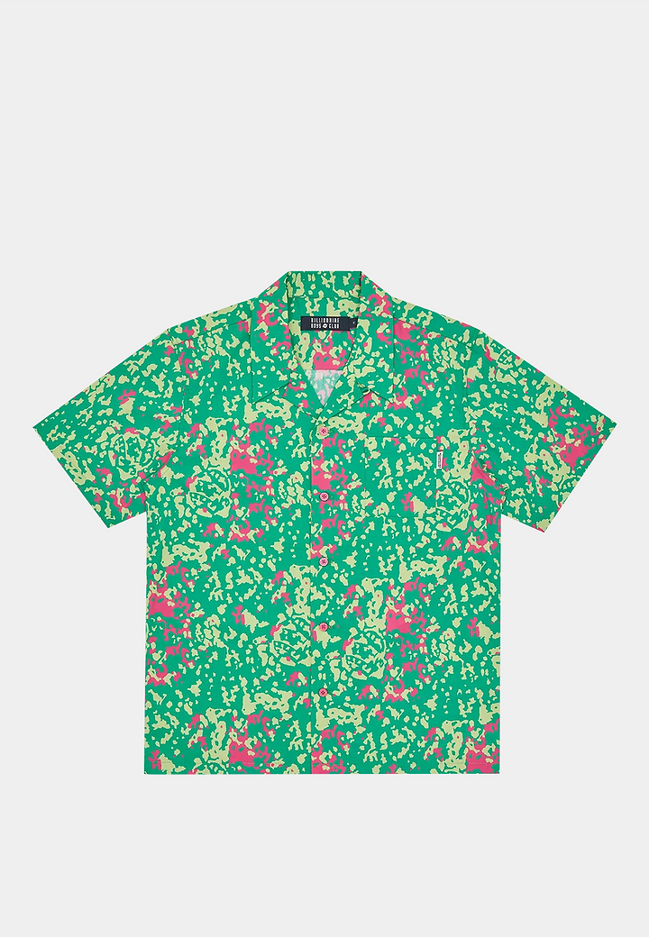 Bbc Jungle Camo Camp Collar Shirt Green Ao Print