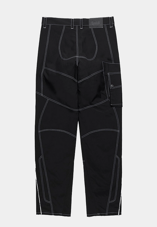Gmbh Woven Biker Trousers With Exposed Zips Navy