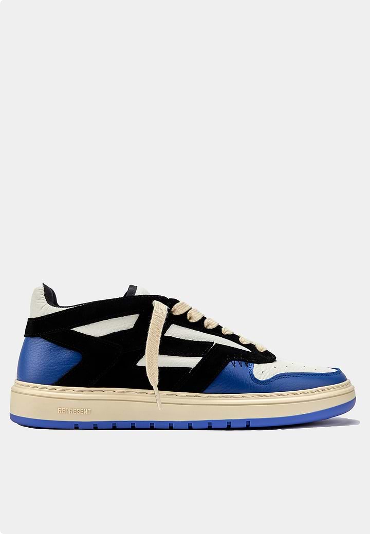 Represent Reptor Low Leather Sneaker Black Cobalt Blue