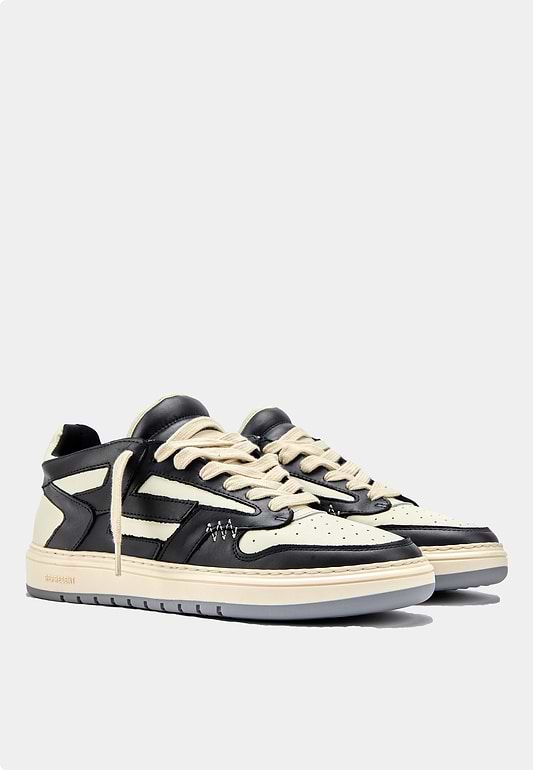 Represent Reptor Low Leather Sneaker Black Vintage White