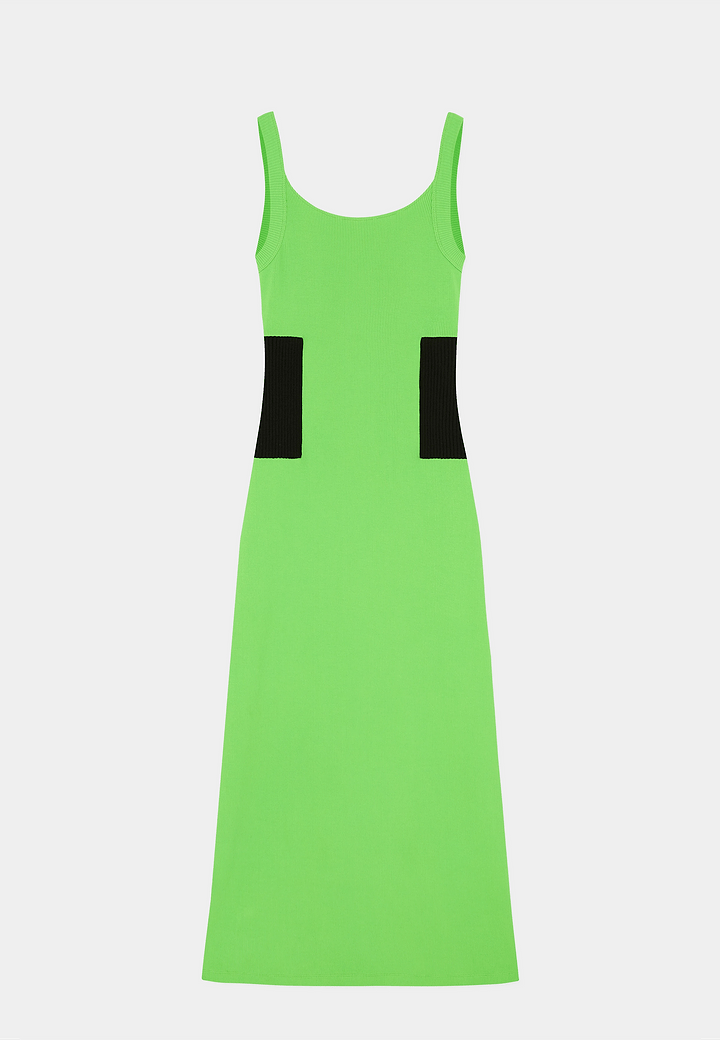 Qasimi Hafida  Fleece Rib Dress Keffer Lime