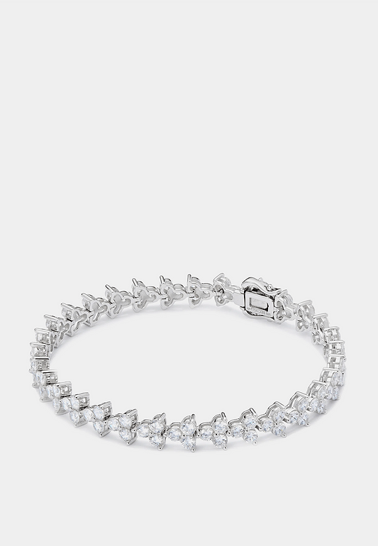 HATTON LABS Tri-Set Tennis Bracelet - Silver