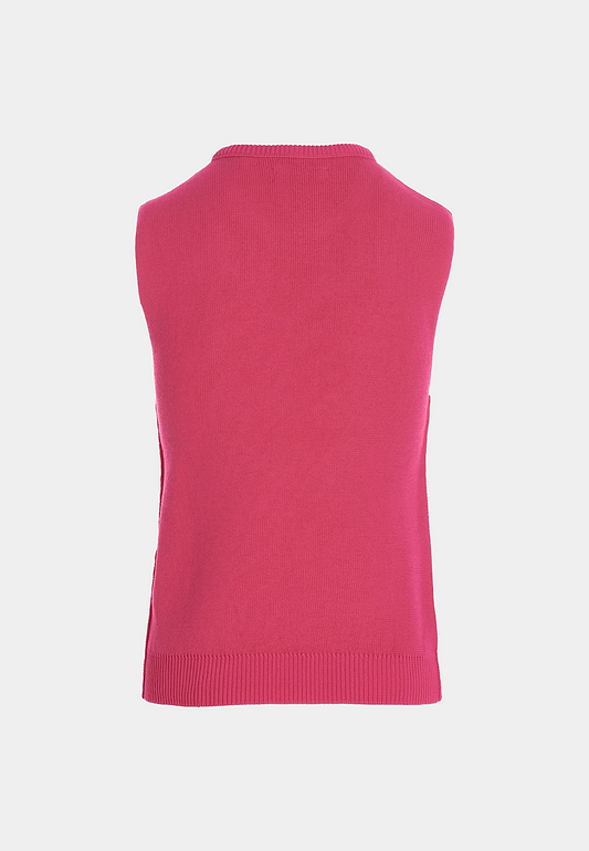 MARTINE ROSE Knitted Shrunken Knit Vest - Pink