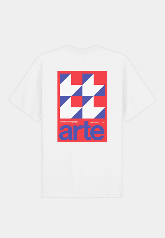 ARTE Taut Back R Print T-Shirt - White