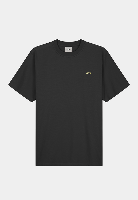 ARTE Taut Back Y Print T-Shirt - Black