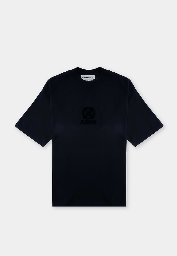 Ashluxe Embroidered Emblem Black  T-Shirt