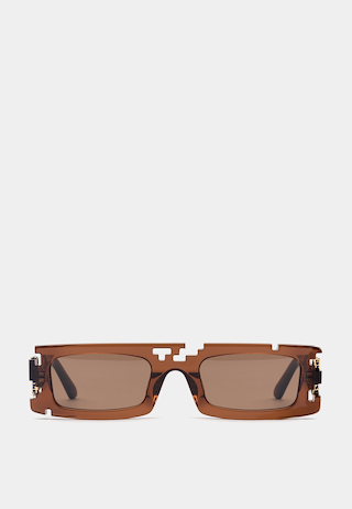 Ashluxe Pixel Cut Earth Brown Sunglasses
