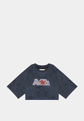 Ashluxe Bling Star crop tee Black