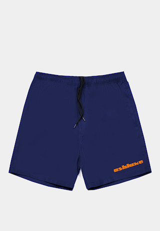Ashluxe Classic Satin Logo Swimshort Navy