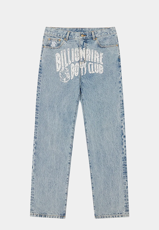 Bbc Arch Logo Denim Pants Light Wash Blue
