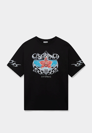 Casablanca Blades Printed Oversized T-Shirt Black