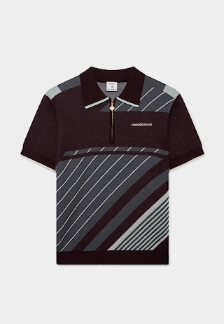 Casablanca Diagonal Sporty Polo  Burgundy