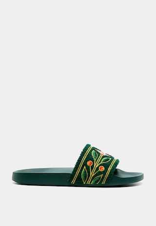 Casablanca Embroidered Terry Slider Green