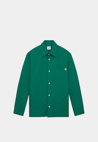 Casablanca  Piquet Logo Ls Shirt Green Monogram