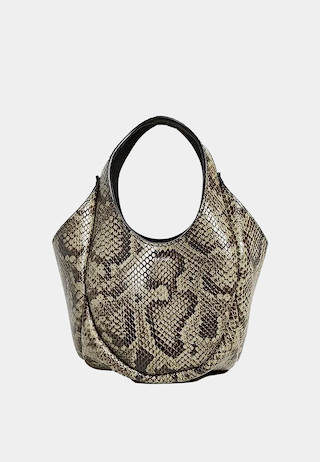 Coperni Python Printed Mini Bucket Swipe Bag Green