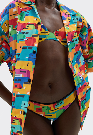 Urban Mosaic Print Bikini Top Multi