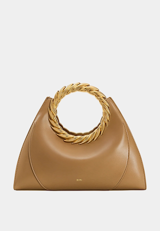 JW Pei Amiya Leaf Handle Sculpture Bag Brown