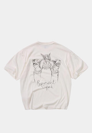Represent Hand Drawn Thoroughbred Dogs  T-Shirt Flat White