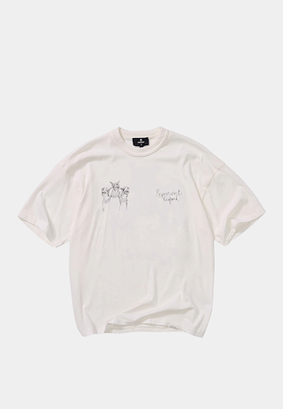 Represent Hand Drawn Thoroughbred Dogs  T-Shirt Flat White