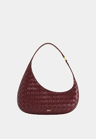 JW Pei Harlee Weave Texture Shoulder Bag Burgundy