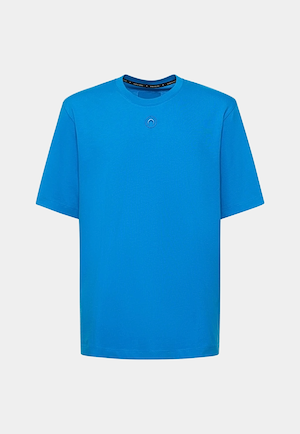Marine Serre Organic Cotton Jersey Plain T-Shirt 1471-Bl50 Blue
